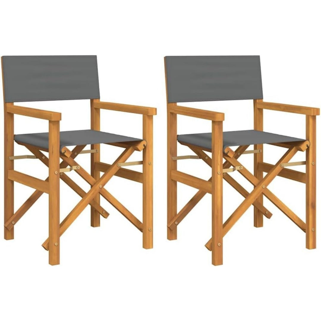 sedie da regista grigio legno massello
