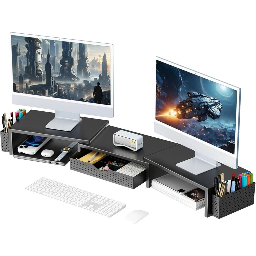 supporti per monitor nero ufficio doppio 1